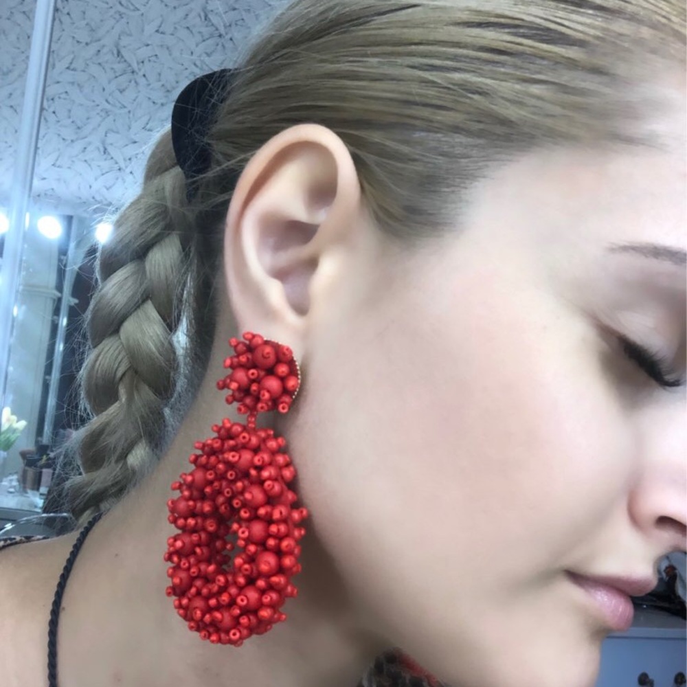 Beaded teardrop earrings